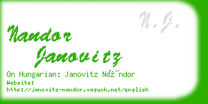 nandor janovitz business card